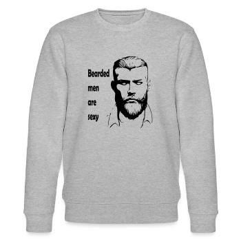 Bearded men are sexy - Stanley/Stella Unisex Bio-Sweatshirt CHANGER  - Grau meliert - Vorne - Nik (191cm) & Marisol (170cm)