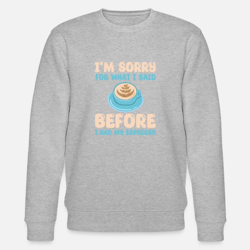 Lustiger Espresso Outfit Kaffee - Stanley/Stella Unisex Bio-Sweatshirt CHANGER  - Grau meliert