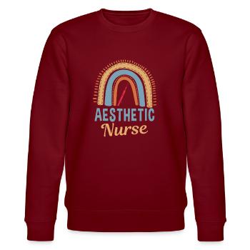 Ästhetische Krankenschwester Regenbogen - Stanley/Stella Unisex Bio-Sweatshirt CHANGER  - Burgunderrot - Vorne - Nik (191cm) & Marisol (170cm)