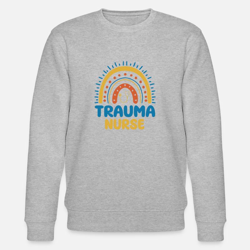 Trauma Krankenschwester Boho Regenbogen Design - Stanley/Stella Unisex Bio-Sweatshirt CHANGER  - Grau meliert