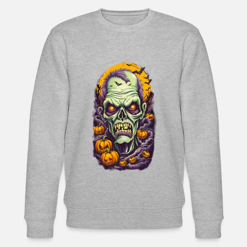 Halloween Zombie - Stanley/Stella Unisex Bio-Sweatshirt CHANGER  - Grau meliert