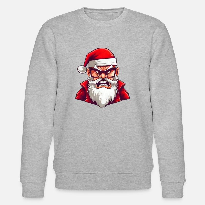 Lustiger wütender Weihnachtsmann - Stanley/Stella Unisex Bio-Sweatshirt CHANGER  - Grau meliert