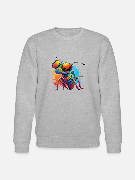 Maur med solbriller Rainbow Ant solbriller - Stanley/Stella CHANGER økologisk unisex-sweatshirt - gråmelert