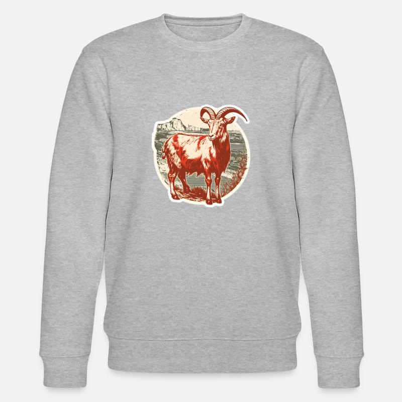 Chèvre rouge et blanc - Sweat bio CHANGER Stanley/Stella Unisexe - gris chiné
