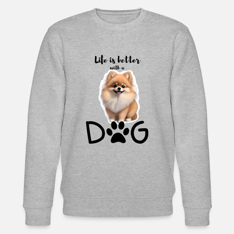 Freude pur mit einem Zwergspitz - Stanley/Stella Unisex Bio-Sweatshirt CHANGER  - Grau meliert