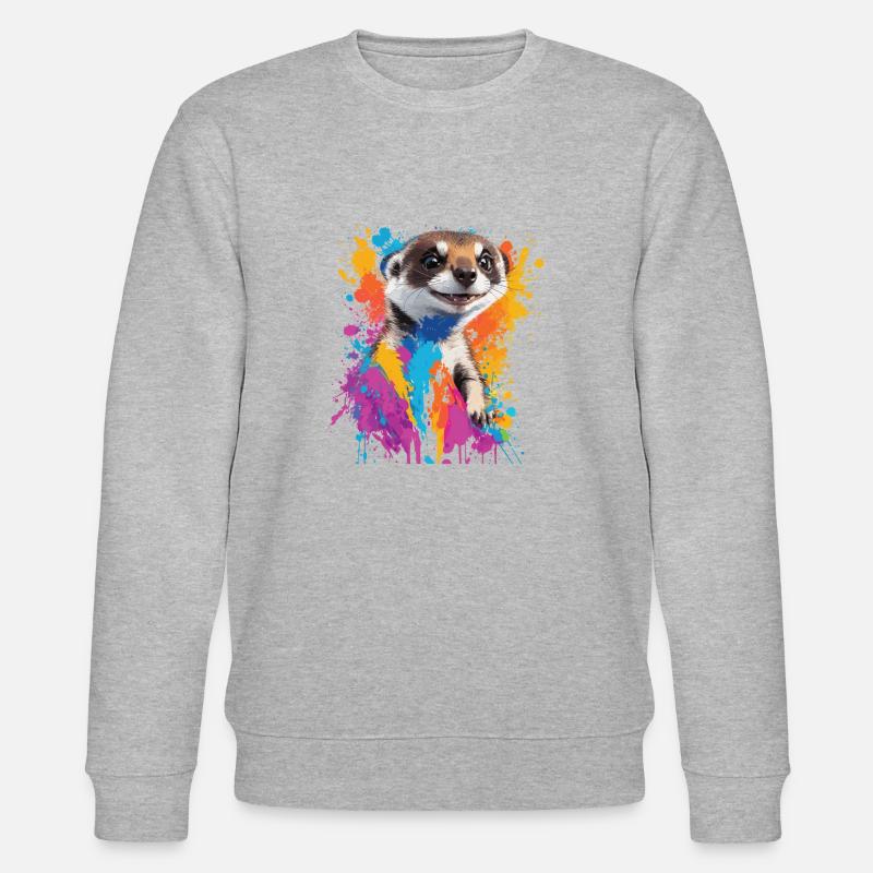 Graffiti Erdmännchen Kunst Malerei Zeichnung - Stanley/Stella Unisex Bio-Sweatshirt CHANGER  - Grau meliert