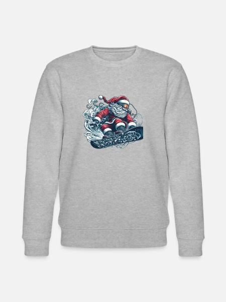 Santa Clause snowboard ride - Stanley/Stella CHANGER Unisex Organic Sweatshirt - heather grey