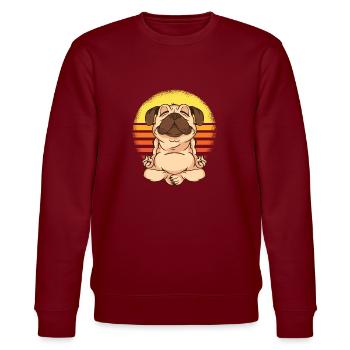 Yoga Pug. - Sweat bio CHANGER Stanley/Stella Unisexe - bordeaux - Devant - Nik (191cm) & Marisol (170cm)