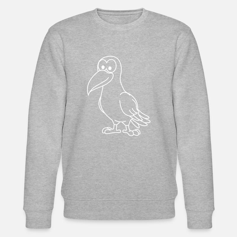 Krähe Comic Tier - Stanley/Stella Unisex Bio-Sweatshirt CHANGER  - Grau meliert