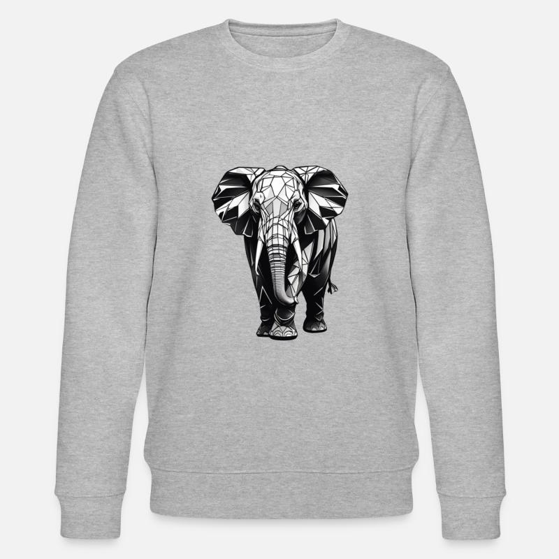 Geometrischer Stil Elefant - Stanley/Stella Unisex Bio-Sweatshirt CHANGER  - Grau meliert