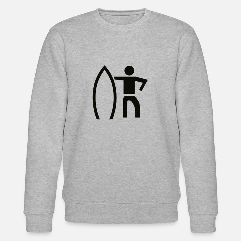 Surfer Geschenkidee surf surfen - Stanley/Stella Unisex Bio-Sweatshirt CHANGER - Grau meliert