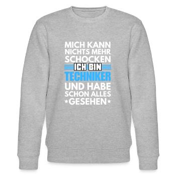 Nicht schockbarer Techniker - Stanley/Stella Unisex Bio-Sweatshirt CHANGER  - Grau meliert - Vorne - Nik (191cm) & Marisol (170cm)