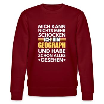 Non-shockable geographer - Stanley/Stella CHANGER Unisex Organic Sweatshirt - burgundy - Front - Nik (191cm) & Marisol (170cm)