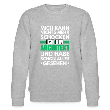 Non-shockable architect - Stanley/Stella CHANGER Unisex Organic Sweatshirt - heather grey - Front - Nik (191cm) & Marisol (170cm)