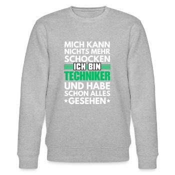 Nicht schockbarer Techniker - Stanley/Stella Unisex Bio-Sweatshirt CHANGER  - Grau meliert - Vorne - Nik (191cm) & Marisol (170cm)