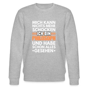 Nicht schockbarer Philosoph - Stanley/Stella Unisex Bio-Sweatshirt CHANGER  - Grau meliert - Vorne - Nik (191cm) & Marisol (170cm)
