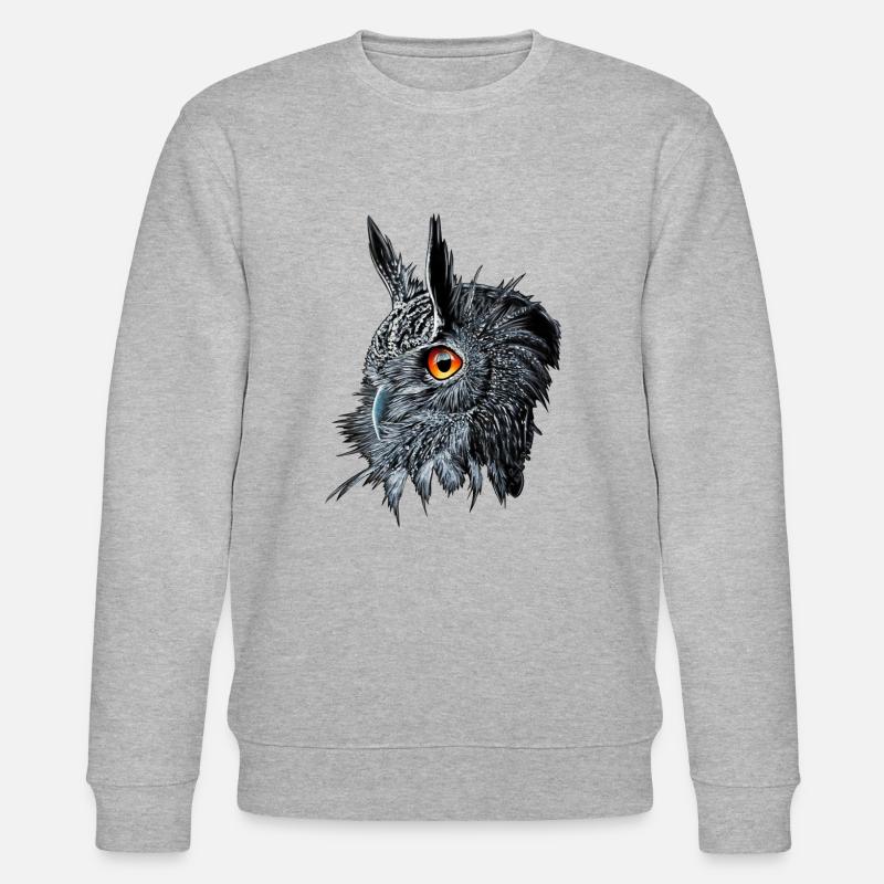 Uhu /Bubo Bubo/Hibou - Sweat bio CHANGER Stanley/Stella Unisexe - gris chiné