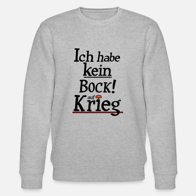 Kein Bock auf Krieg - Stanley/Stella Unisex Bio-Sweatshirt CHANGER  - Grau meliert