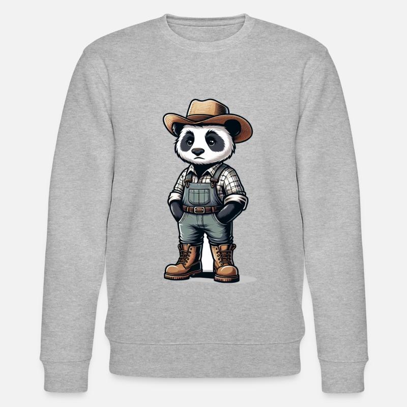 Éleveur de pandas mignon - Sweat bio CHANGER Stanley/Stella Unisexe - gris chiné