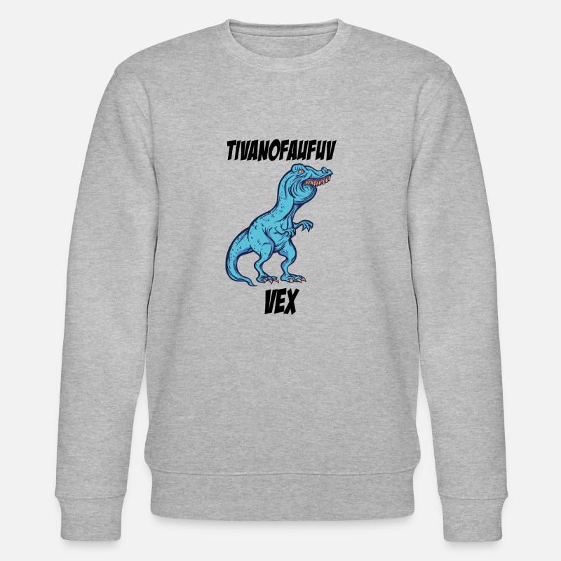 Witziger TRex Überbiss meme Geschenkidee - Stanley/Stella Unisex Bio-Sweatshirt CHANGER  - Grau meliert