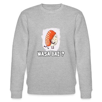Kawaii Japan sushi motif nigiri fan sushi - Stanley/Stella CHANGER Unisex Organic Sweatshirt - heather grey - Front - Nik (191cm) & Marisol (170cm)