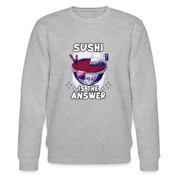 Kawaii Japon ramen fan lover nigiri maki - Sweat bio CHANGER Stanley/Stella Unisexe - gris chiné - Devant - Nik (191cm) & Marisol (170cm)