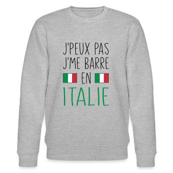 J'peux Pas J'me Barre En Italie - Sweat bio CHANGER Stanley/Stella Unisexe - gris chiné - Devant - Nik (191cm) & Marisol (170cm)