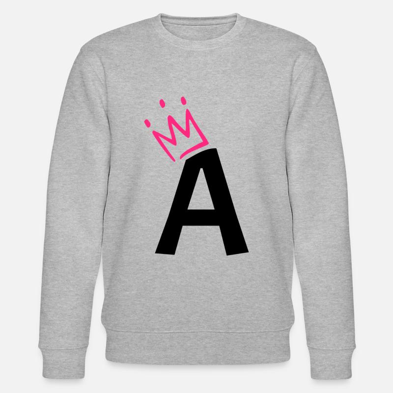 Buchstabe A mit Krone - Stanley/Stella Unisex Bio-Sweatshirt CHANGER  - Grau meliert