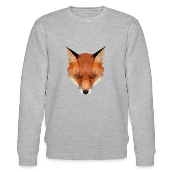 Fuchs, Fuchskopf polygon geometrisch - Stanley/Stella Unisex Bio-Sweatshirt CHANGER  - Grau meliert - Vorne - Nik (191cm) & Marisol (170cm)