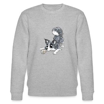 Die süßeste Grenze - Stanley/Stella Unisex Bio-Sweatshirt CHANGER  - Grau meliert - Vorne - Nik (191cm) & Marisol (170cm)
