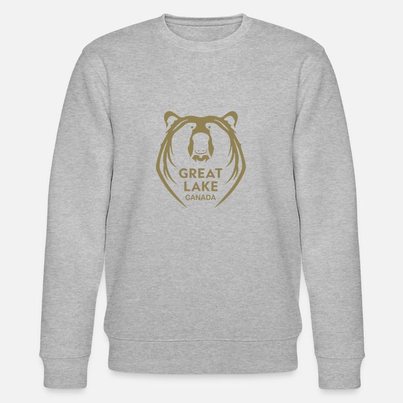 Great Bear Lake Silhouette Gesicht - Stanley/Stella Unisex Bio-Sweatshirt CHANGER  - Grau meliert