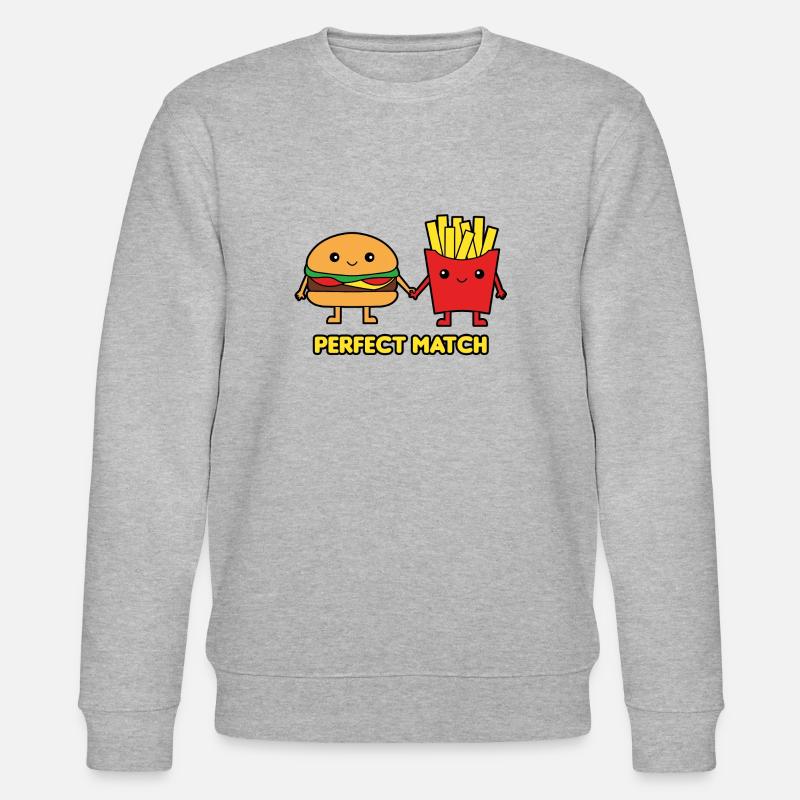 Burger und Pommes - Stanley/Stella Unisex Bio-Sweatshirt CHANGER  - Grau meliert