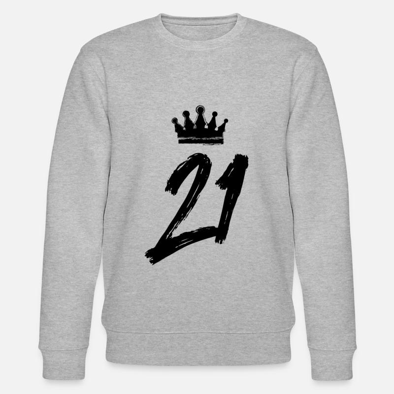 21 Number crown - Stanley/Stella CHANGER Unisex Organic Sweatshirt - heather grey