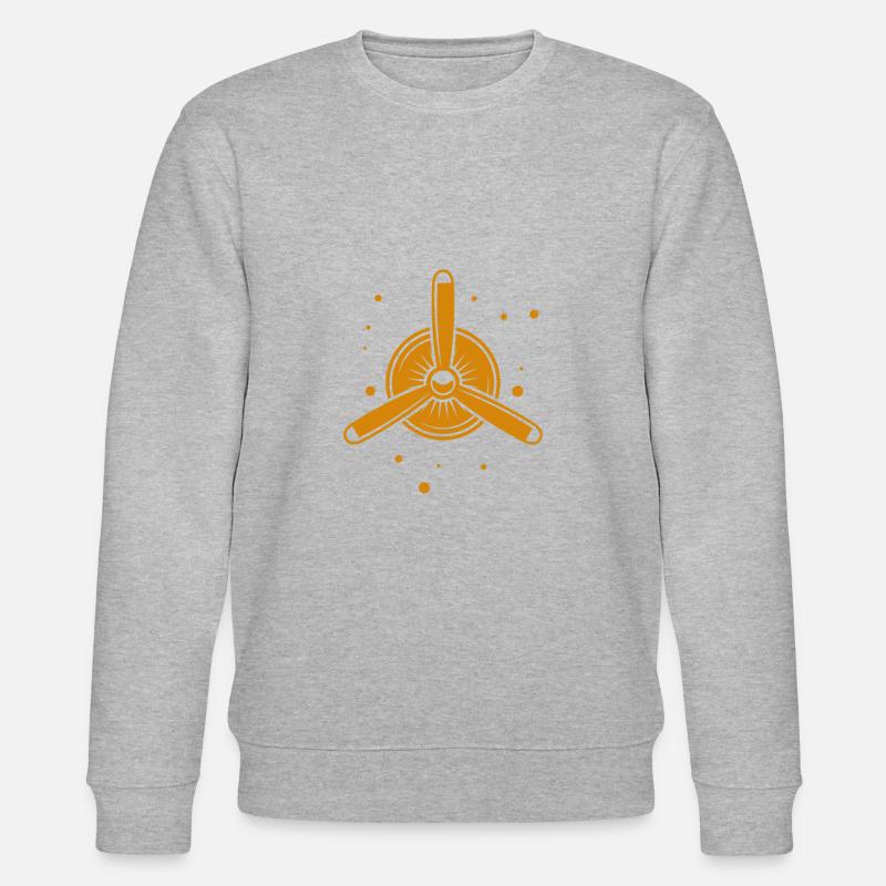 Flugzeug Propeller - Stanley/Stella Unisex Bio-Sweatshirt CHANGER  - Grau meliert