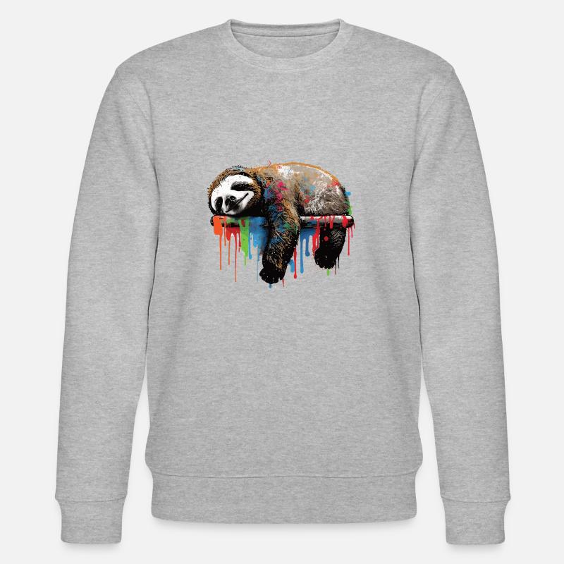 Paresseux graffiti - Sweat bio CHANGER Stanley/Stella Unisexe - gris chiné