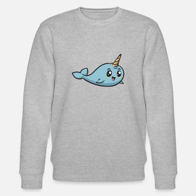 Narwal Einhornwal - Stanley/Stella Unisex Bio-Sweatshirt CHANGER  - Grau meliert