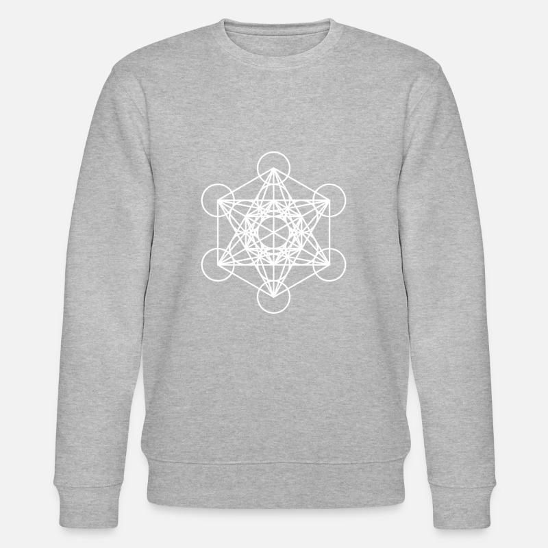 metatron cube white Würfel Geschenkidee - Stanley/Stella Unisex Bio-Sweatshirt CHANGER  - Grau meliert
