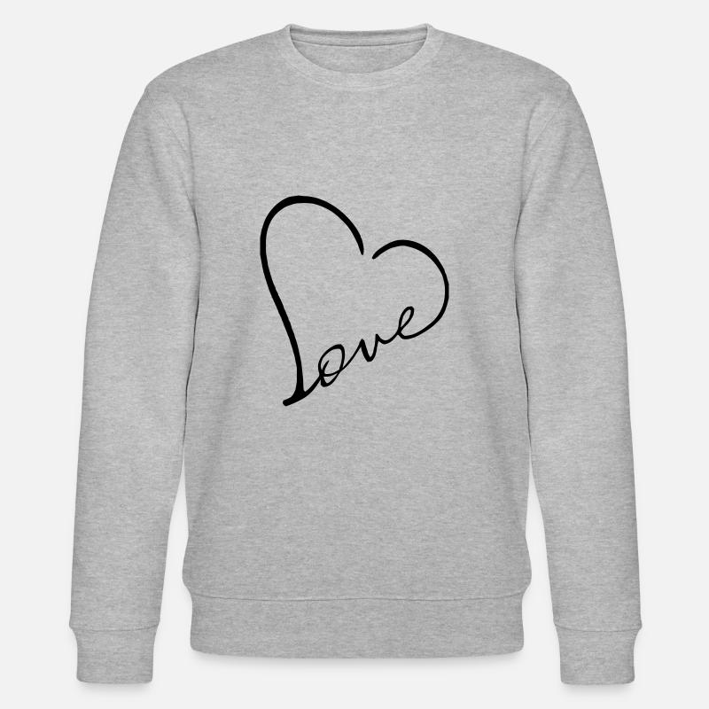 Liebe Herz Herz - Stanley/Stella Unisex Bio-Sweatshirt CHANGER  - Grau meliert