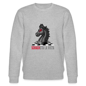 checkmate checkerboard chess game - Stanley/Stella CHANGER Unisex Organic Sweatshirt - heather grey - Front - Nik (191cm) & Marisol (170cm)