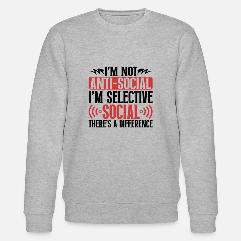 Introvertiert Schüchtern Antisozial - Stanley/Stella Unisex Bio-Sweatshirt CHANGER  - Grau meliert