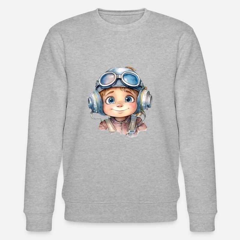 Pilot Wasserfarben Zeichnung - Stanley/Stella Unisex Bio-Sweatshirt CHANGER  - Grau meliert