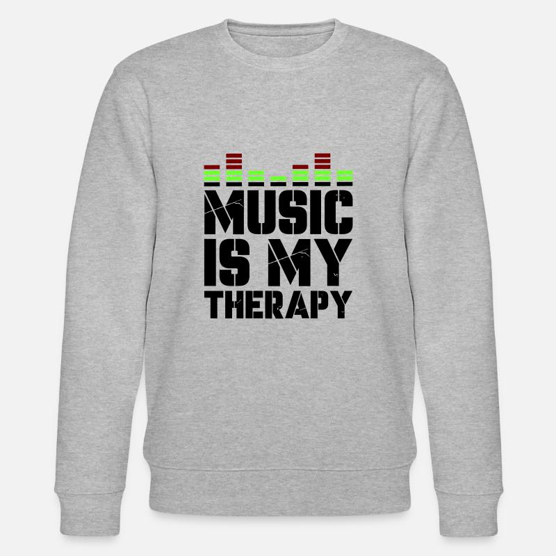 music is my therapy - Stanley/Stella Unisex Bio-Sweatshirt CHANGER  - Grau meliert