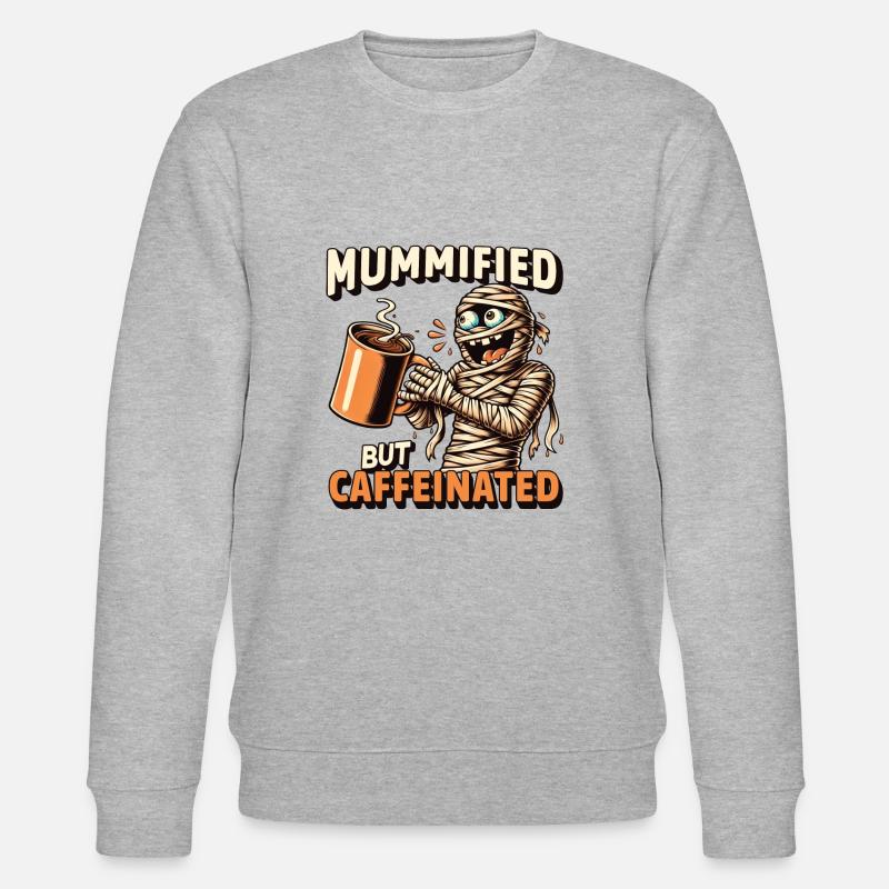 Caffeinated Mummy - Coffee lovers gift - Stanley/Stella CHANGER Unisex Organic Sweatshirt - heather grey