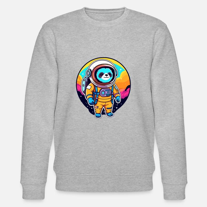 Faultier Astronaut Illustration - Stanley/Stella Unisex Bio-Sweatshirt CHANGER  - Grau meliert