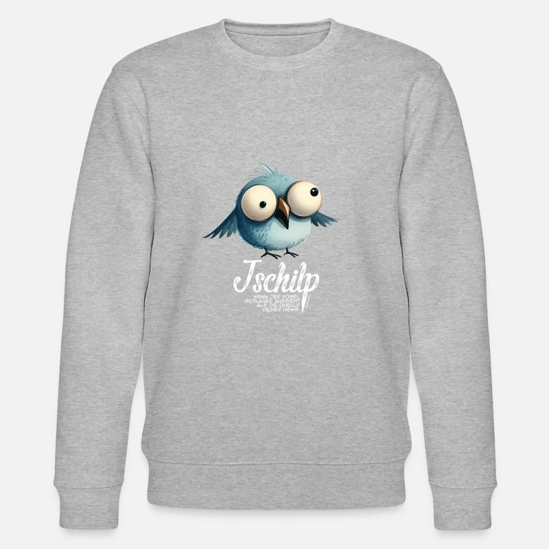 Mimikama Tschilp Vogel - Stanley/Stella Unisex Bio-Sweatshirt CHANGER - Grau meliert