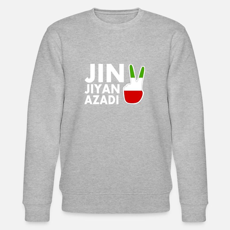 jin jiyan azadi - Stanley/Stella Unisex Bio-Sweatshirt CHANGER  - Grau meliert