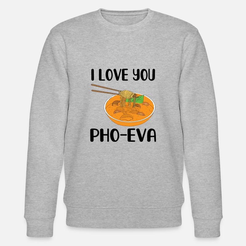 Ich liebe pho eva - Stanley/Stella Unisex Bio-Sweatshirt CHANGER  - Grau meliert