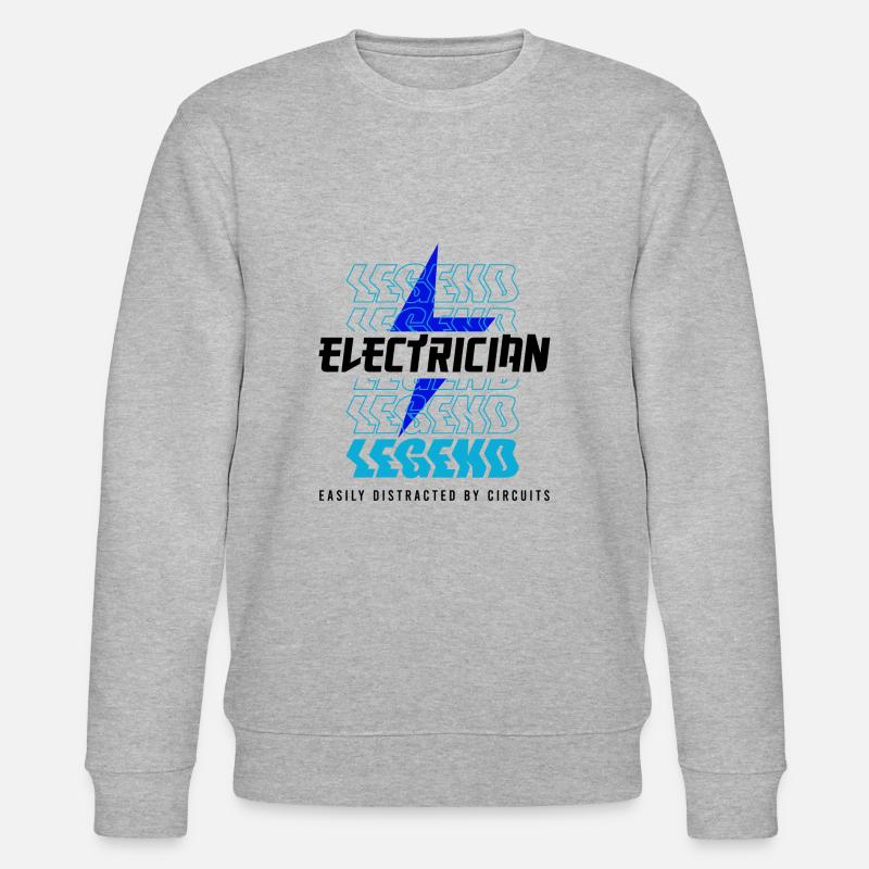 Stromkreise, Spannung, Elektriker, Handwerker, - Stanley/Stella Unisex Bio-Sweatshirt CHANGER  - Grau meliert