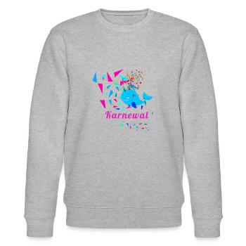 Carnival,Whale,Confetti,Carnival,Whale, Colorful - Stanley/Stella CHANGER Unisex Organic Sweatshirt - heather grey - Front - Nik (191cm) & Marisol (170cm)
