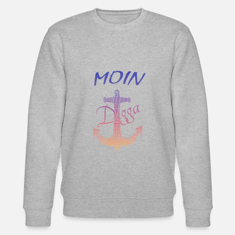 Moin Digga Hamburg - Stanley/Stella Unisex Bio-Sweatshirt CHANGER  - Grau meliert